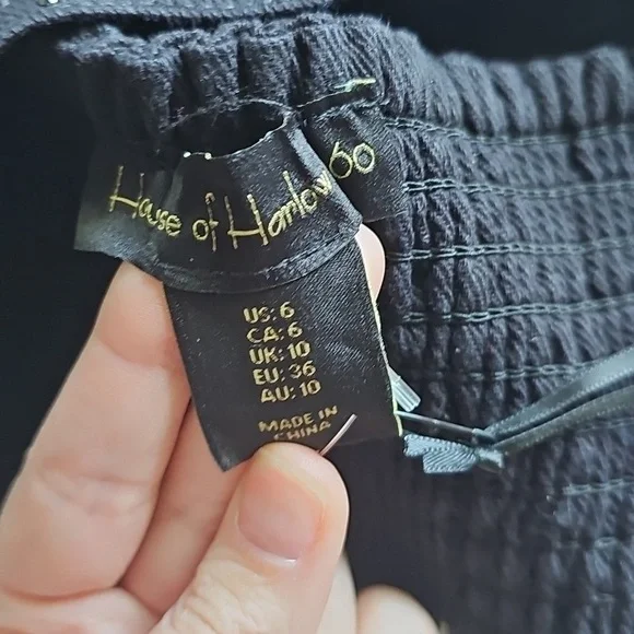 NWT House Of Harlow Black Denim Women's Crop Top - Picture 6 of 6